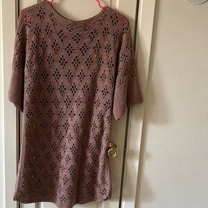 Brown Crochet  tunic. 
100% cotton tunic/ sweater 
Hand made.
Never worn.